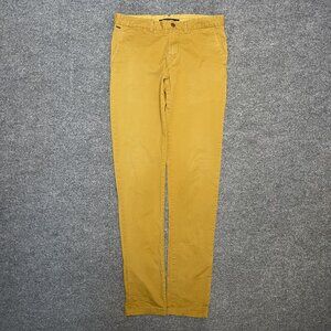 Scotch & Soda Mens Mustard Yellow Chino Stuart Pants W30 L34 Cotton Slim Fit